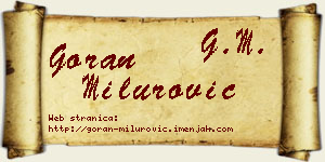 Goran Milurović vizit kartica